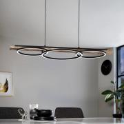 Boyal LED hanglamp, bruin, lengte 101 cm, hout, 3-lamps.