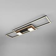 Albany LED plafondlamp, zwart, 100 x 28 cm aluminium CCT dimbaar