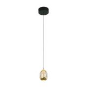Hanglamp Golden Egg, amber/goud, Ø 13 cm, glas/metaal