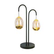 Golden Egg tafellamp zwart/oranje 45 cm 2-lamps metaal/glas