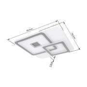 LED plafondlamp Kique, app-bestuurbaar, wit, lengte 50 cm, CCT