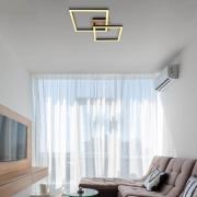 Bossy LED plafondlamp, lengte 53, zwart/donker hout, hout