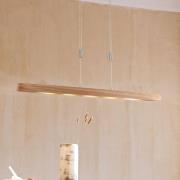 LED hanglamp Shine-Wood, eikenhout/nikkel, 106 cm, CCT