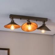 Plafondlamp Berceste N-661, goud antiek, metaal, 3-lamps