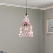 Lindby hanglamp Belarion, roze, 1-lamp, glas, Ø 23 cm