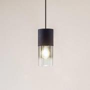 Lindby hanglamp Svante, 1-lamp, zwart, glas, Ø 10cm