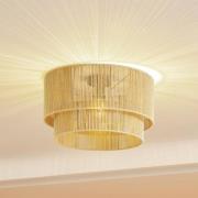 Lindby plafondlamp Anuva, beige natuur, papier, Ø 45 cm