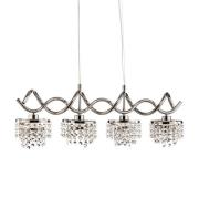 Hanglamp Kalea 4-lamps met glazen hangelementen