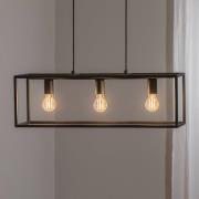 Hanglamp Valeria, zwart, staal, 3-lamps