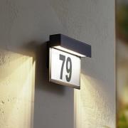 Lindby LED-huisnummerlamp Antal, antraciet, aluminium