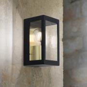 Buitenwandlamp Lumina, zwart-goud, roestvrij staal, glas, IP44