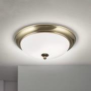 Empire plafondlamp, Ø 35,5 cm, antiek messing, mat opaalglas