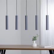 Hanglamp Brenta, grijs, staal, lengte 110 cm, 5-lamps