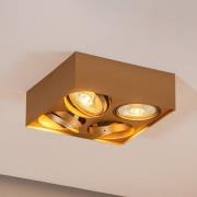 Plafondspot Riesta, goud, 4-lamps