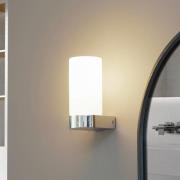Lucande Basolo badkamer wandlamp, chroom, hoogte 17,2 cm, glas