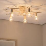 Plafondlamp Xavier, handgeschilderd,  5-lamps