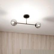 Glazen plafondlamp, 2-lamps, grafietglas