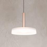 LED hanglamp Celeste, wit/bruin, Ø 22 cm, glas, dimbaar