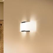 Wandlamp Fana, glas en wengéhout