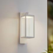 Lucande LED buiten wandlamp Ferdinand, wit, metaal, 38 cm