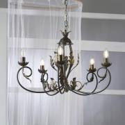 Kroonluchter Gretel, 5-lamps, bronskleurig, metaal, E14