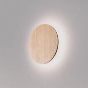 Orios LED wandlamp, hout, Ø 20 cm, indirecte spot