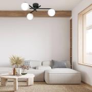 Plafondlamp Rune met glazen kappen, 3-lamps
