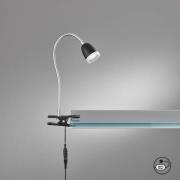 LED klemlamp Nox, grijs zwart