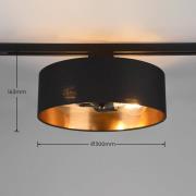 Hostel track light voor DUOline, zwart-goud, E27