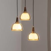 Ermo hanglamp, rond, 3-lamps, messing, Ø 47 cm, glas