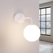 Wandlamp Astral, wit, projectie 22 cm, staal/glas
