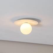 Plafondlamp Pixie, wit, glas, Ø 25 cm, bol, G9