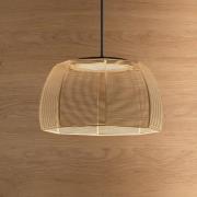 Bover LED hanglamp Tanit, Ø 43 cm, zwart/beige, stof