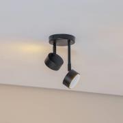 Plafondspot Nemo, 21 cm, 2-lamps, zwart, beweegbaar, GX53