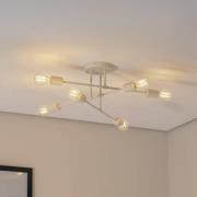 Cambridge plafondlamp, 6-lamps, zandkleurig, metaal