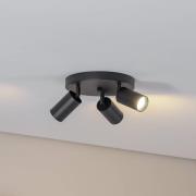 Plafondspot Sado zwart staal verstelbaar 3-lamps rond