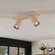 Arcchio spot Brinja, bruin, hoekig, Ø 6 cm, 2-lamps, GU10