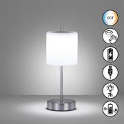 LED tafellamp Riva nikkel/opaal Hoogte 34,5cm