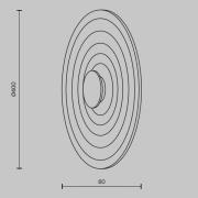 Maytoni LED wandlamp Nami, groen-beige, Ø 40 cm, aluminium