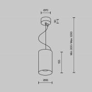 Maytoni LED hanglamp Efir, wit, Ø 9,5 cm, 25 W, 38°