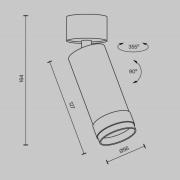 Maytoni LED plafondspot Focus Zoom, wit, 4.000 K, draaibaar