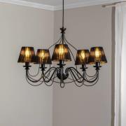 Kroonluchter Loris in zwart, 5-lamps