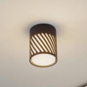 Lindby buiten plafondlamp Lurinda, 10,5 cm, zwart, aluminium,