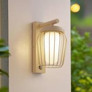 Lucande buitenwandlamp Chandan, 30cm, beige, sensor, IP44