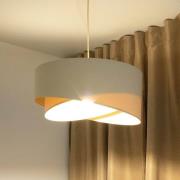 Boho hanglamp, crème/beige, Ø 50 cm, hoogte 23 cm, linnen