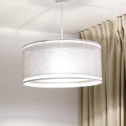 Duo Den Light hanglamp, zilvergrijs, Ø 50 cm, linnen, PVC