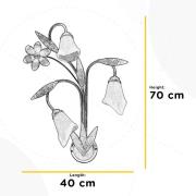 Alga wandlamp, 3-lamps, ijzer, glas, Florentijn