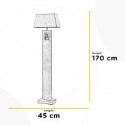 Vloerlamp Miriel, hoogte 170 cm, textiel, hout