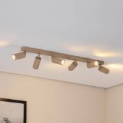 Link plafondspot, beige, lengte 90 cm, 6-lamps.