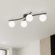 OPUS plafondlamp, lengte 85 cm, opaal, lengte 84 cm, 4-lamps.
